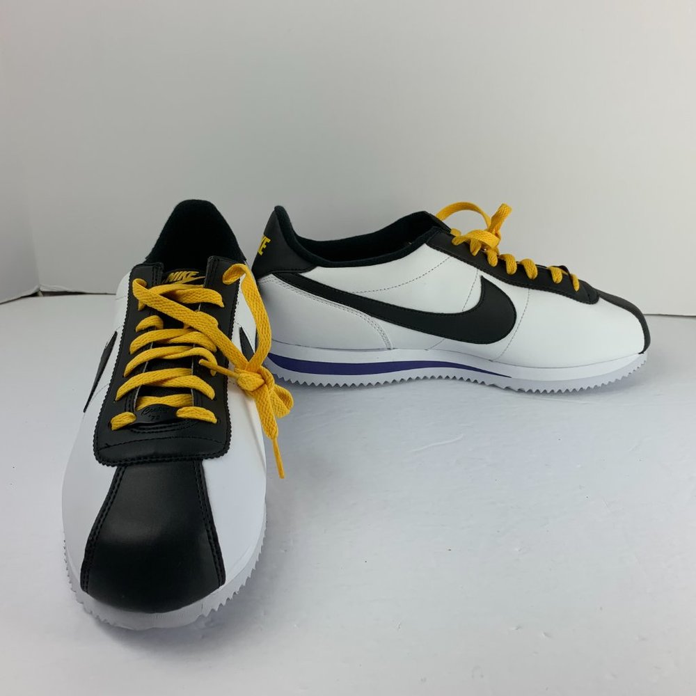 Nike Cortez Basic Leather 'White Black Amarillo' - Picture 7 of 12
